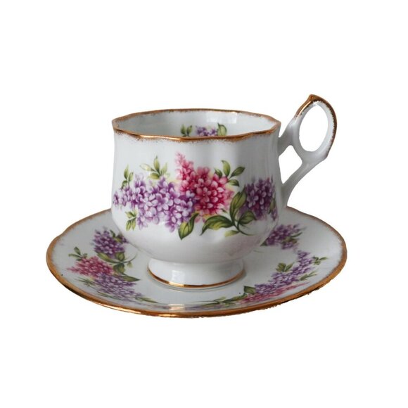 Vintage Rosina Teacup Saucer Floral Spring Flowers England English Bone China - Picture 2 of 6
